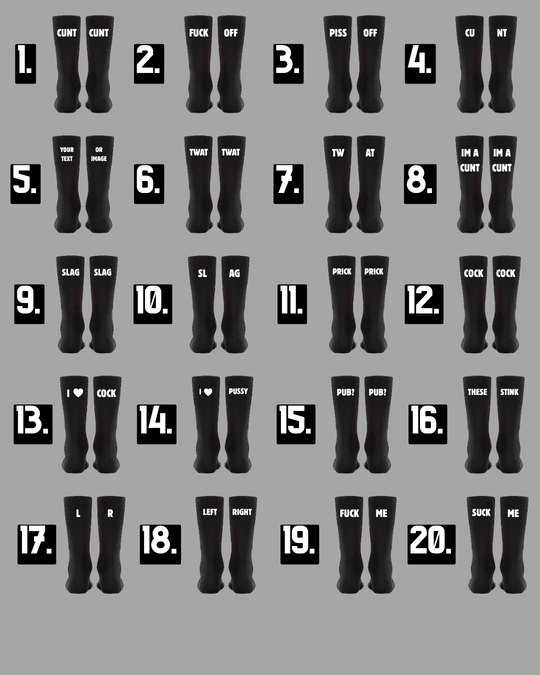 🧦 Secret Santa Funny Socks - Rude Offensive 18+ Naughty Office Pair Black Unisex Random Stupid Present Stocking Filler Meme Quirky Text Gift