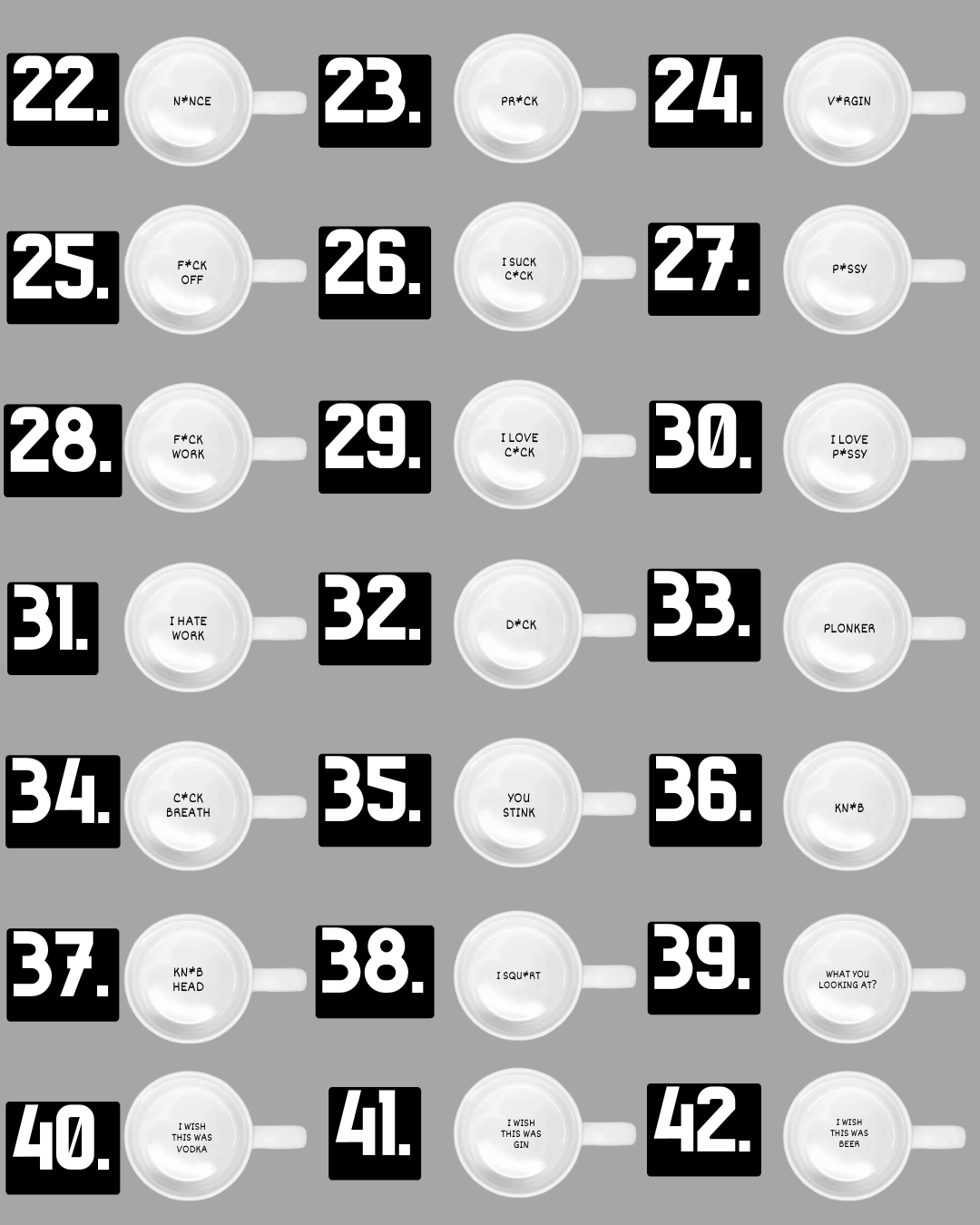 ☕️ Secret Santa Funny Mugs - Rude Offensive 18+ Naughty Office Coffee Tea Latte Glass Tumbler Present Stocking Filler Meme Quirky Text Gift