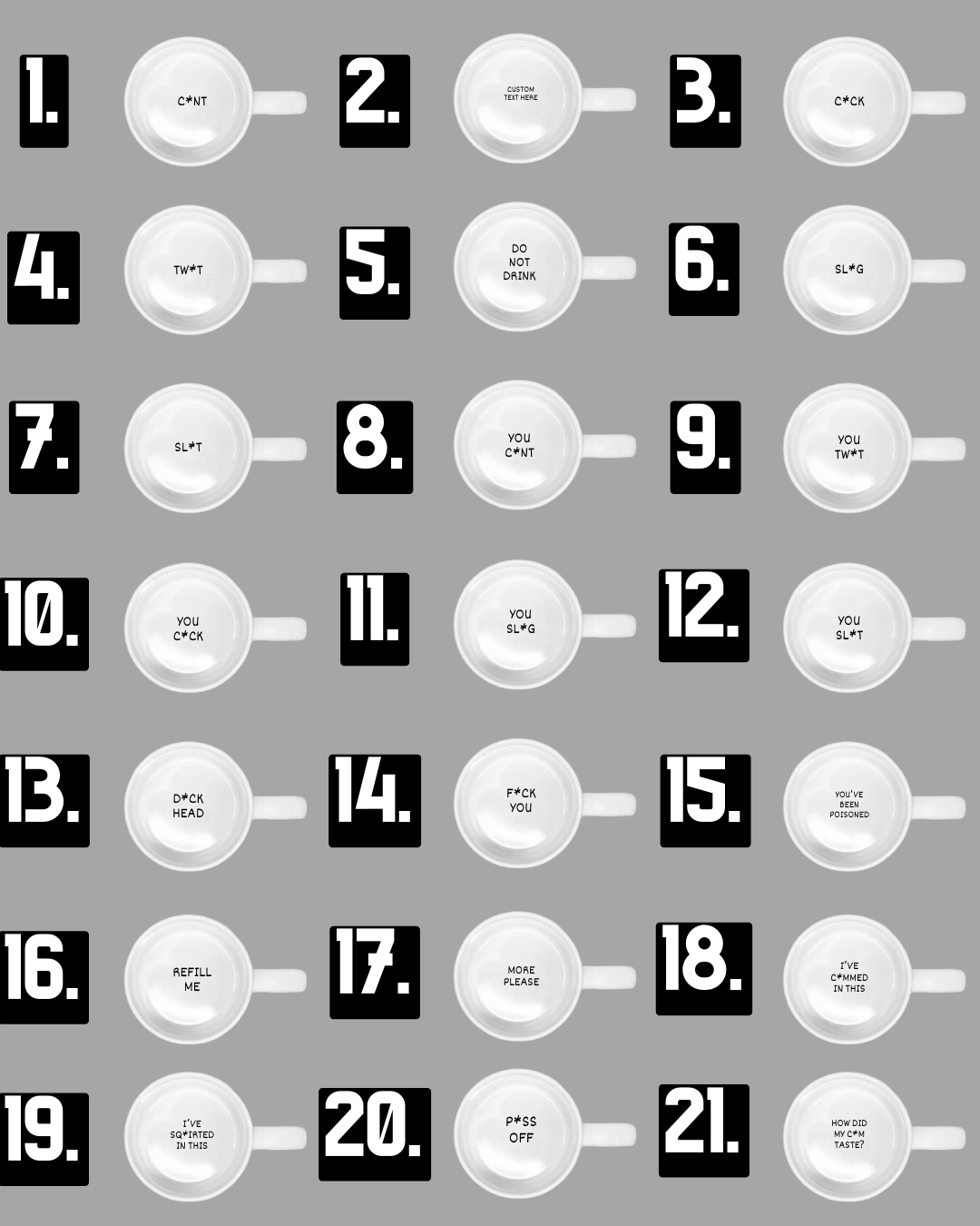 ☕️ Secret Santa Funny Mugs - Rude Offensive 18+ Naughty Office Coffee Tea Latte Glass Tumbler Present Stocking Filler Meme Quirky Text Gift