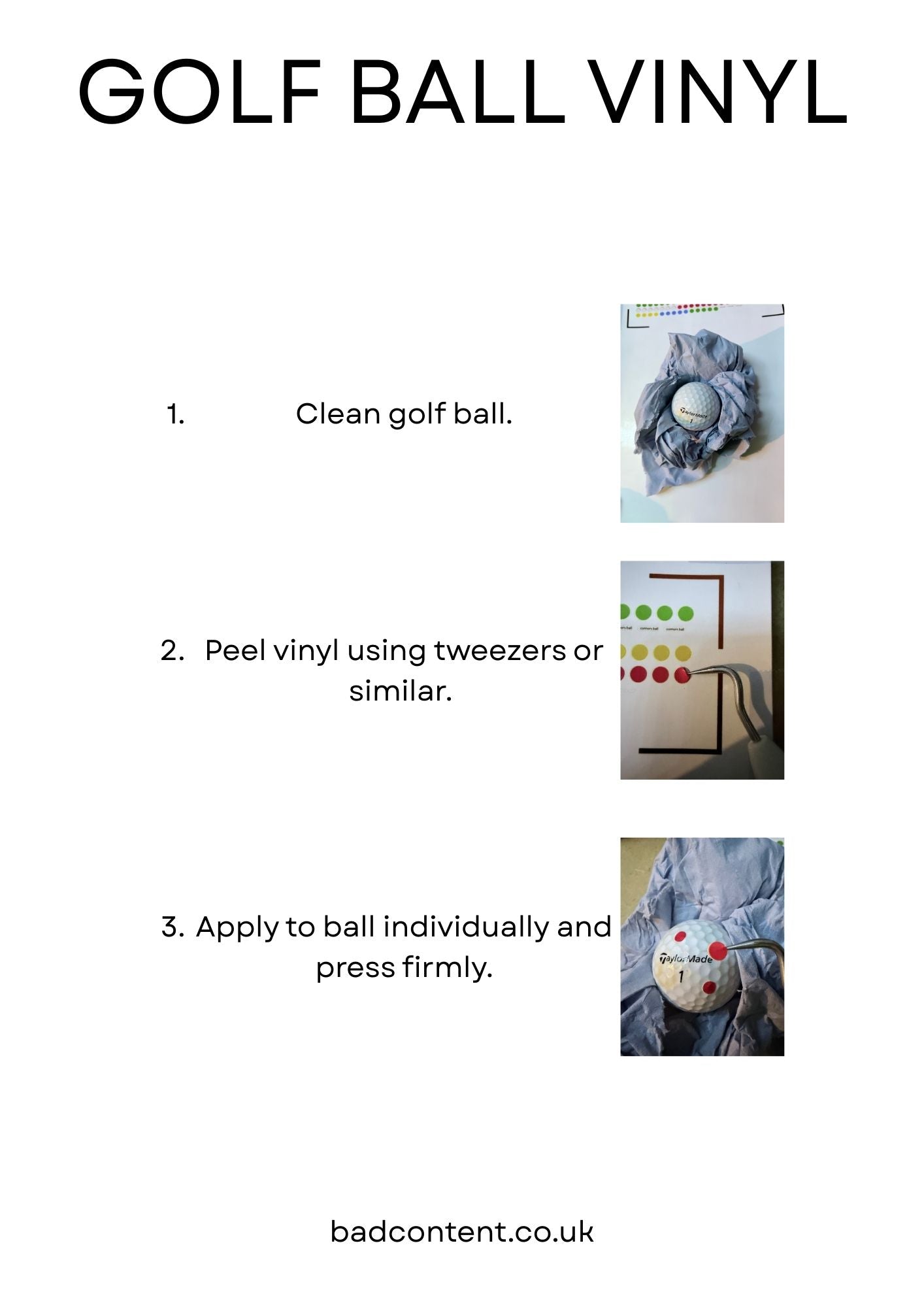 ⛳️ Personalised Golf Balls - Vinyl Stickers Funny Meme Funny Rude Offensive Quirky Secret Santa Silly Stupid Gift Present Novelty Printed Logo