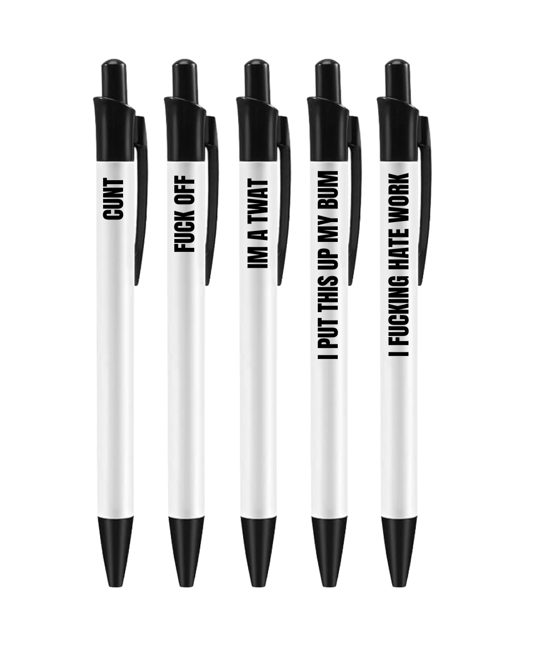 🖊️ Secret Santa Funny Pens - Rude Offensive 18+ Naughty Office Stationary Pen Biro Black Ink Present Stocking Filler Meme Quirky Text Gift